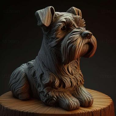 3D model Zwergschnauzer dog (STL)